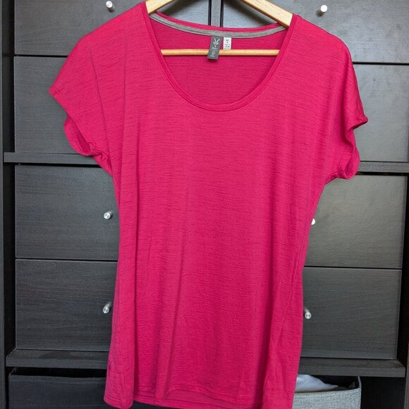 Ibex Pink Shirt Short Sleeve Shirt Merino Wool Tshirt Tee Small - Picture 1 of 7